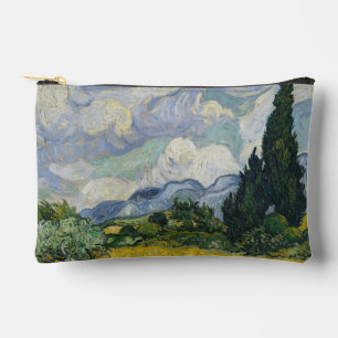 Bolsito Accesorio Pequeño Campo de trigo con cipreses, pintura al óleo, Van