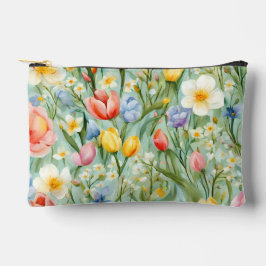 Bolsito Accesorio Pequeño Campo floral primaveral colorido. Pintura