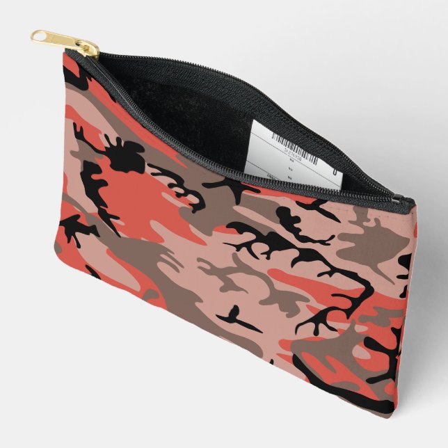 Bolsito Accesorio Pequeño Camuflaje rojo y marrón, militar, ejército (Abierto)