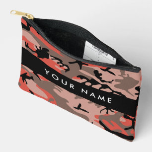 Bolsito Accesorio Pequeño Camuflaje rojo y marrón Tu nombre Personaliza