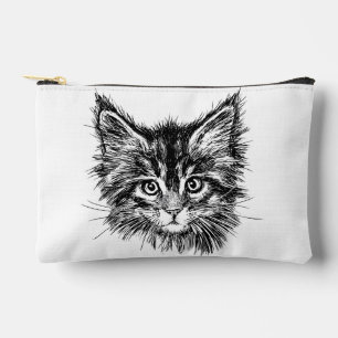 Bolsito Accesorio Pequeño Cara de gatito negro y blanco