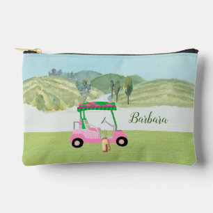 Bolsito Accesorio Pequeño Carro de golf rosa divertido Nombre personalizado 