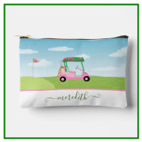 Carro de golf rosa divertido Nombre personalizado 