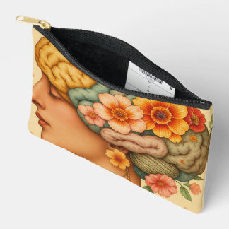 Bolsito Accesorio Pequeño Cerebro Femenino Floral