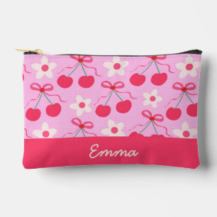 Bolsito Accesorio Pequeño Cerezas Coquette con Lazos Rojos y Flores personal