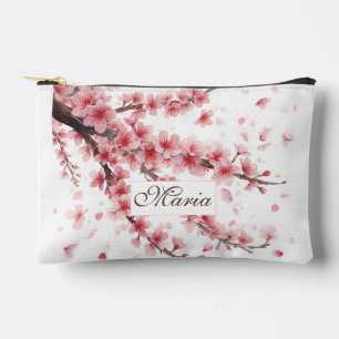 Bolsito Accesorio Pequeño Cerezo japonés monograma Rosa pálido blanco