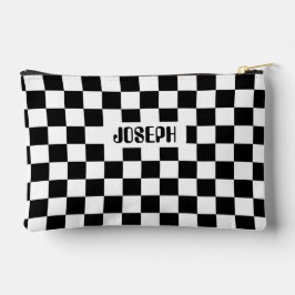 Bolsito Accesorio Pequeño Checkerboard Personalized Name Pencil Case