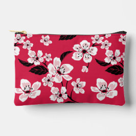 BOLSITO ACCESORIO PEQUEÑO CHERRY BLOSSOM - PATRÓN SAKURA EN ROJO