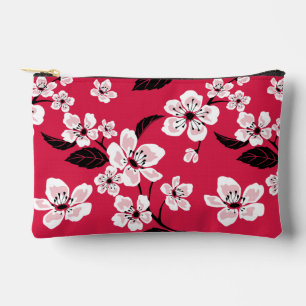 BOLSITO ACCESORIO PEQUEÑO CHERRY BLOSSOM - PATRÓN SAKURA EN ROJO