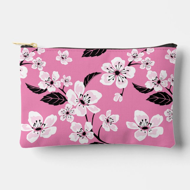 BOLSITO ACCESORIO PEQUEÑO CHERRY BLOSSOM - SAKURA PATTERN IN LITE PINK (Anverso)