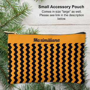 Bolsito Accesorio Pequeño Chevras naranjas y negras - Pouch accesorio pequeñ