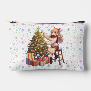 Bolsito Accesorio Pequeño Chica de anime suave recortando el árbol
