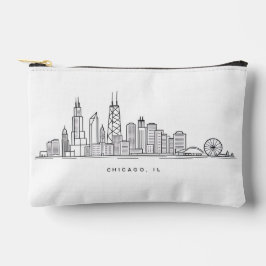 Bolsito Accesorio Pequeño Chicago IL Cityscape Illustration