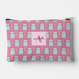Bolsito Accesorio Pequeño Chicas gato lindas monograma rosa