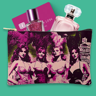 Bolsito Accesorio Pequeño Chicas malas Showgirl Rosa y Verde Risograph