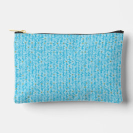 Bolsito Accesorio Pequeño Cielo Suave Azul y Blanco Patrón Floral Acuarela D