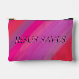 Bolsito Accesorio Pequeño Cita cristiana Jesús salva multicolor 