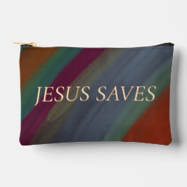 Bolsito Accesorio Pequeño Cita cristiana Jesús salva multicolor 