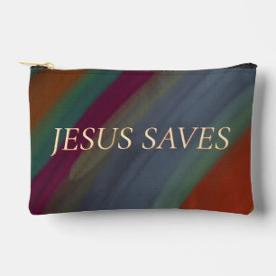 Bolsito Accesorio Pequeño Cita cristiana Jesús salva multicolor 