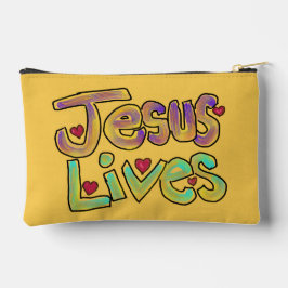 Bolsito Accesorio Pequeño Cita cristiana 'Jesús Vive' Amarillo Brillante 