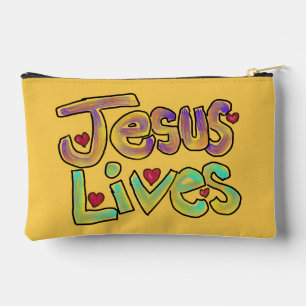 Bolsito Accesorio Pequeño Cita cristiana 'Jesús Vive' Amarillo Brillante 