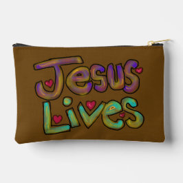 Bolsito Accesorio Pequeño Cita cristiana 'Jesús Vive' Floral 