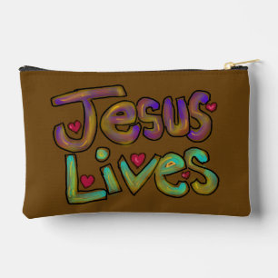 Bolsito Accesorio Pequeño Cita cristiana 'Jesús Vive' Floral