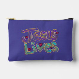 Bolsito Accesorio Pequeño Cita cristiana ‘Jesús Vive’ Nombre personalizado