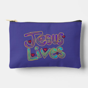 Bolsito Accesorio Pequeño Cita cristiana ‘Jesús Vive’ Nombre personalizado