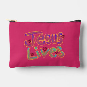 Bolsito Accesorio Pequeño Cita cristiana ‘Jesús Vive’ Nombre personalizado