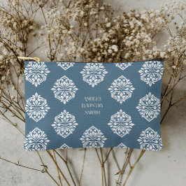 Bolsito Accesorio Pequeño Clásico Damask Regency Gris Verde azulado