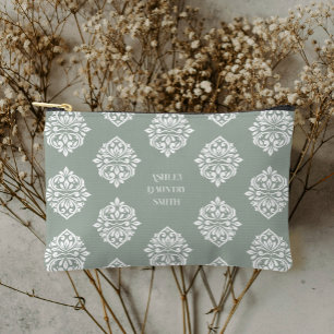 Bolsito Accesorio Pequeño Clásico Damask Regency Pale Sage