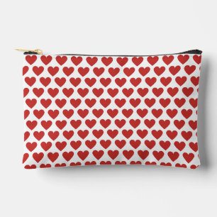Bolsito Accesorio Pequeño Clásico Moda Cute de corazones rojos en blanco