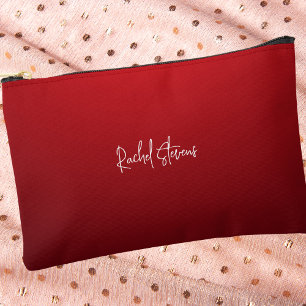 Bolsito Accesorio Pequeño Clásico Moderno Elegante Monograma Rojo y Blanco