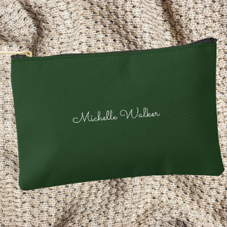 Bolsito Accesorio Pequeño Clásico Moderno Simple Monograma Verde y Blanco