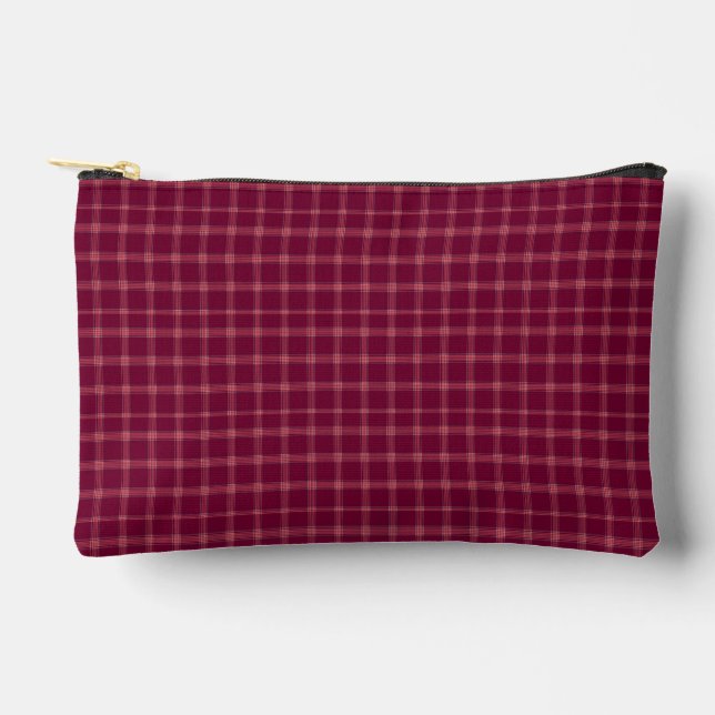 Bolsito Accesorio Pequeño Classic Burgundy Tartan Plaid Gift (Anverso)