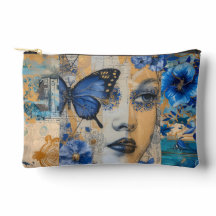 Collage abstracto de la floración azul índigo