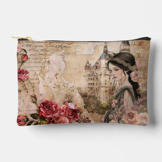 Bolsito Accesorio Pequeño Collage romántico-vintage (Anverso)