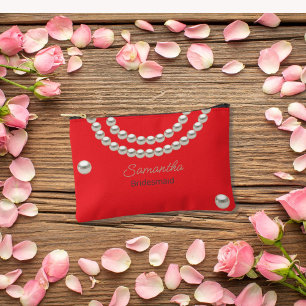 Bolsito Accesorio Pequeño Collar de la Perla Roja