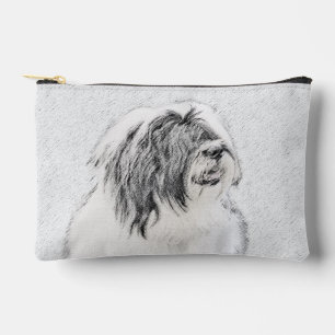 Bolsito Accesorio Pequeño Collie Beardie Black Drawing Cute Dog Art