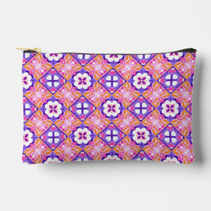 Bolsito Accesorio Pequeño Colorido mosaico de estilo rosa y morado español