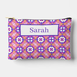 Bolsito Accesorio Pequeño Colorido mosaico de estilo rosa y morado español