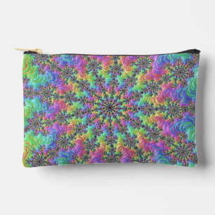 Bolsito Accesorio Pequeño Colorido Trippy Vibrante Groovy Fractal Burst