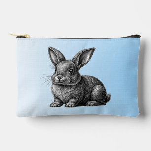Bolsito Accesorio Pequeño Conejito gris lindo contra un cielo azul
