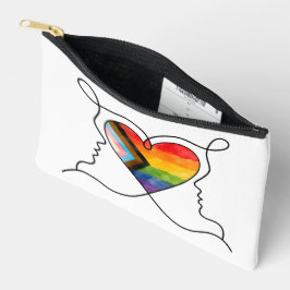 Bolsito Accesorio Pequeño Corazón de Arte de Línea Orgullo Progresista