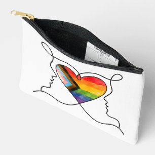 Bolsito Accesorio Pequeño Corazón de Arte de Línea Orgullo Progresista