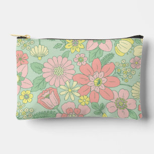 Bolsito Accesorio Pequeño Corta jaula fondo verde Flores modernas