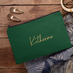 Bolsito Accesorio Pequeño Cosmética moderna de Green y Gold Forest