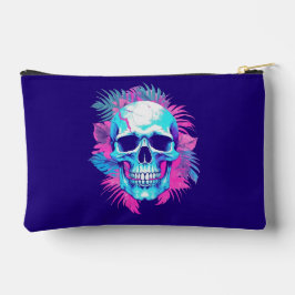 Bolsito Accesorio Pequeño Cráneo Floral al Estilo Vaporwave