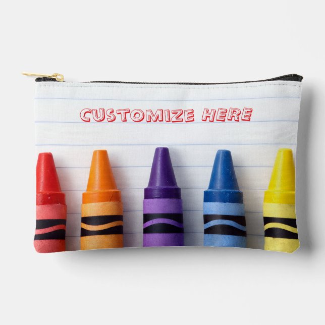 Bolsito Accesorio Pequeño Crayon Notebook Paper Zippered Pouch (Anverso)